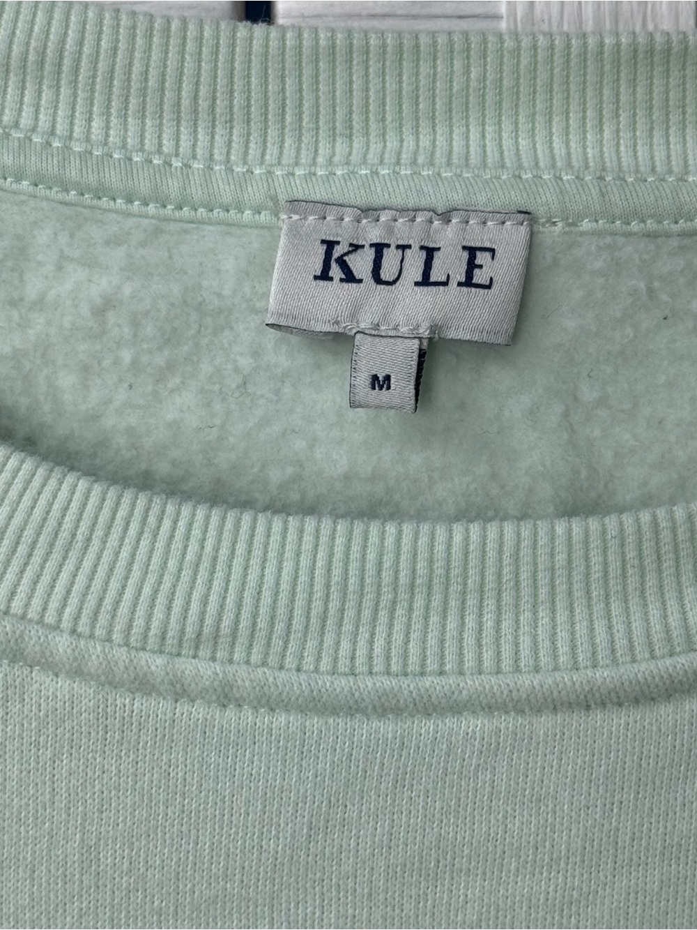 Anthropologie KULE Oversized 70s LOVE Mint Green Comfy Soft Sweatshirt Size Med - Picture 10 of 11